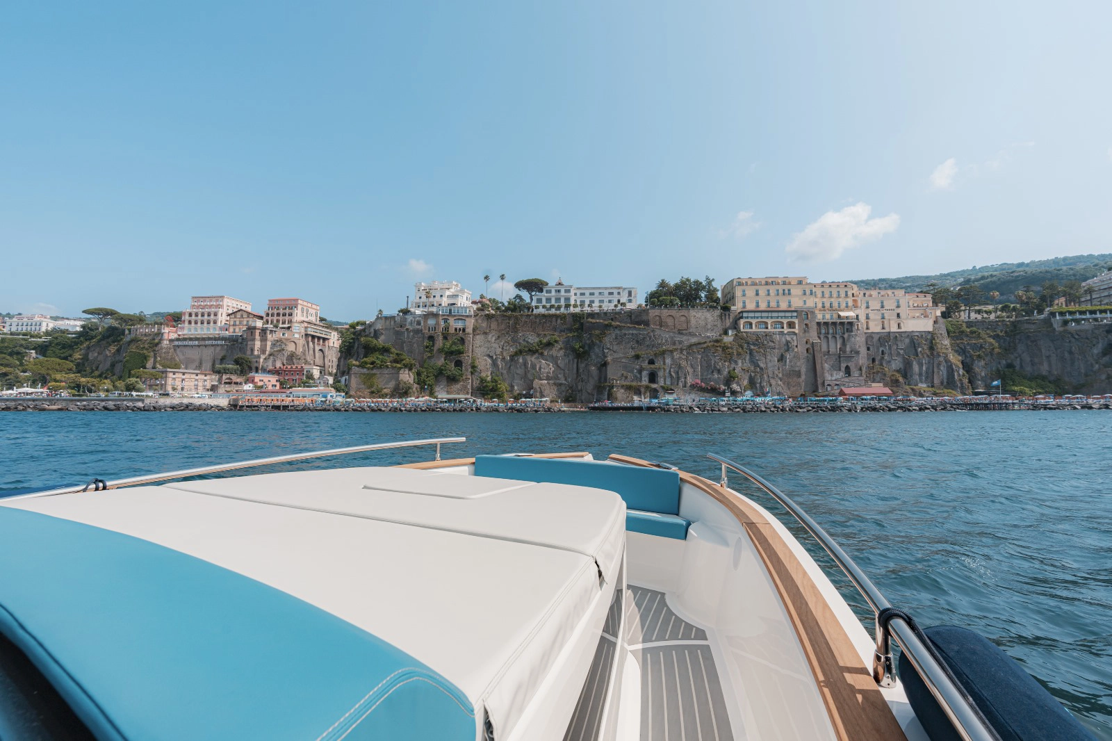Allure 35 cruising on a private tour with bow view