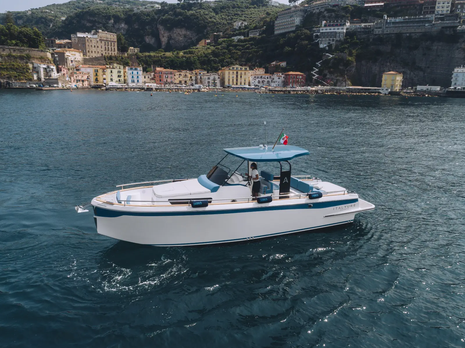 General view of Allure 35 off the coast of Sorrento