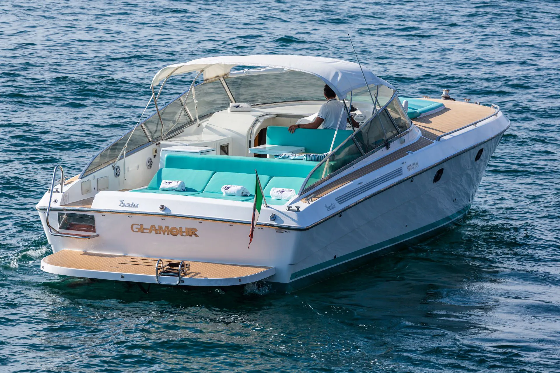 Dettaglio della Poppa dello yacht Baia Bimini