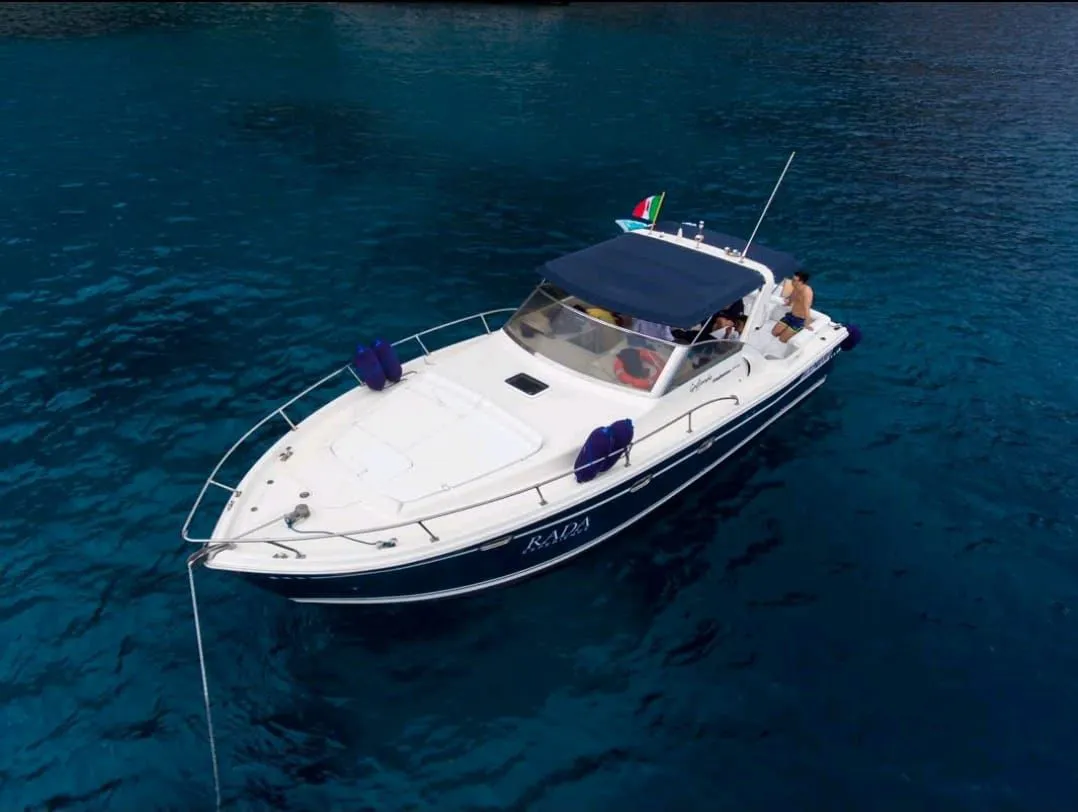 Overview of the Gagliotta 37 anchored offshore