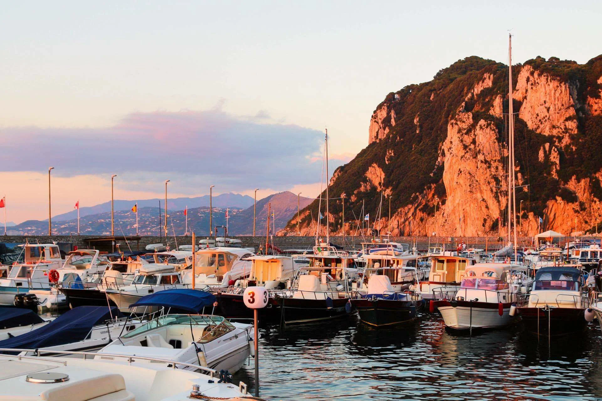 View from a private boat to Ischia and Procida