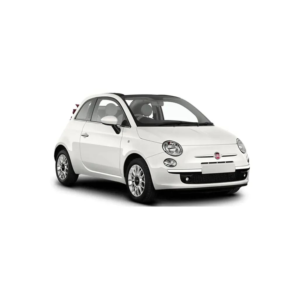 Classic Fiat 500 coupe driving along the Sorrento and Amalfi Coast