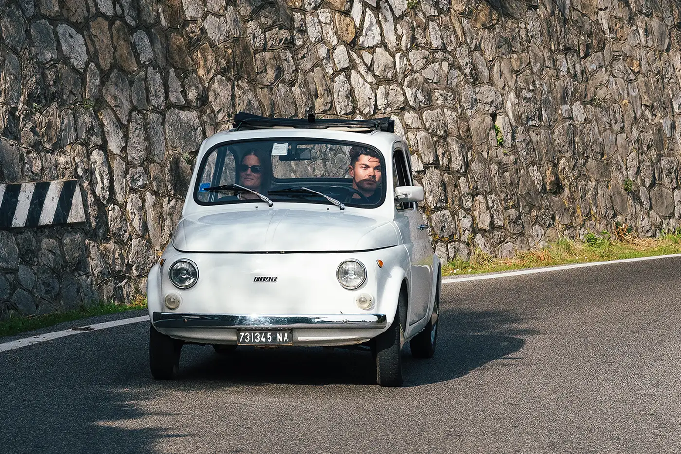 Giro panoramico nella classica Fiat 500