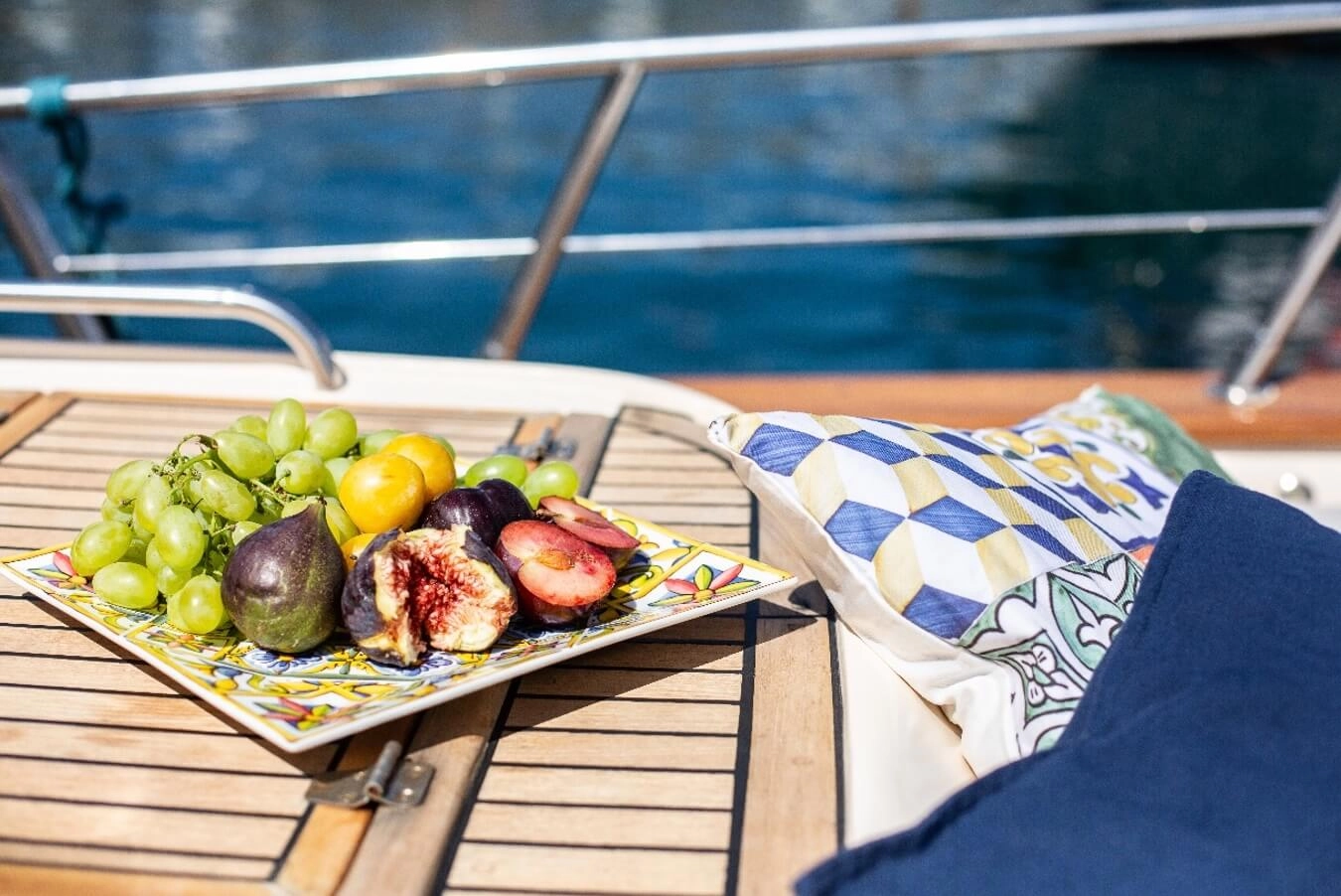 Colorful fresh fruit served during a boat tour