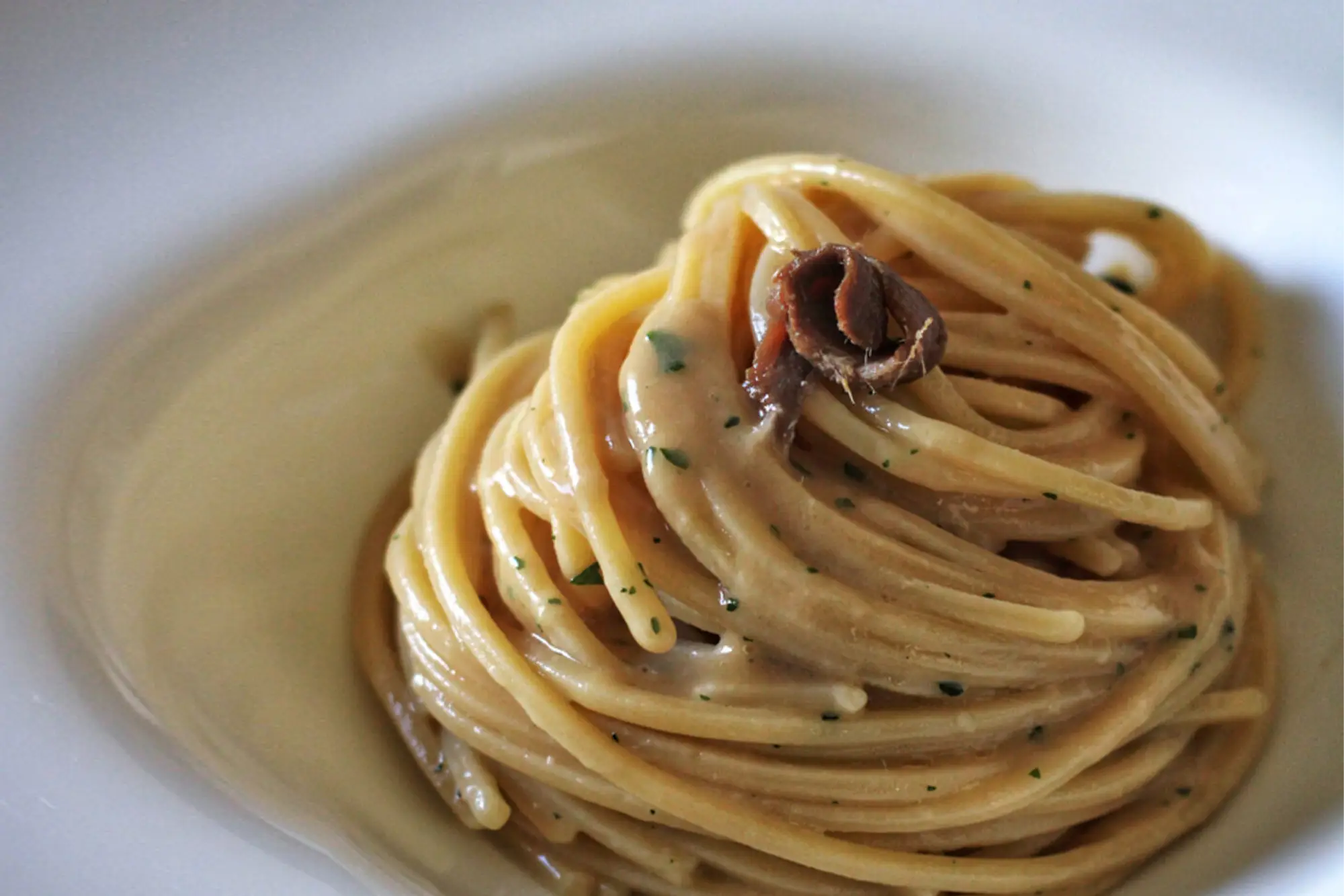 Spaghetti with anchovies