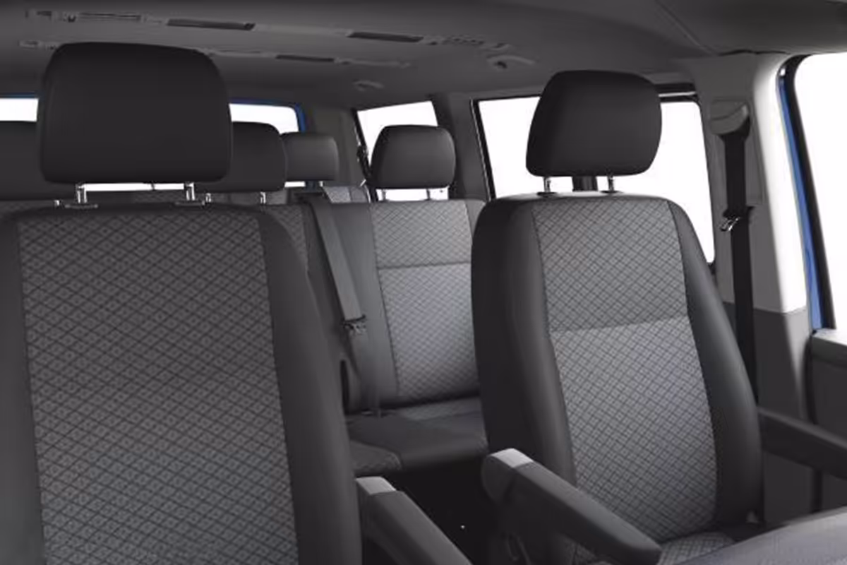 Cabin of the Caravelle minivan with comfortable seat layout
